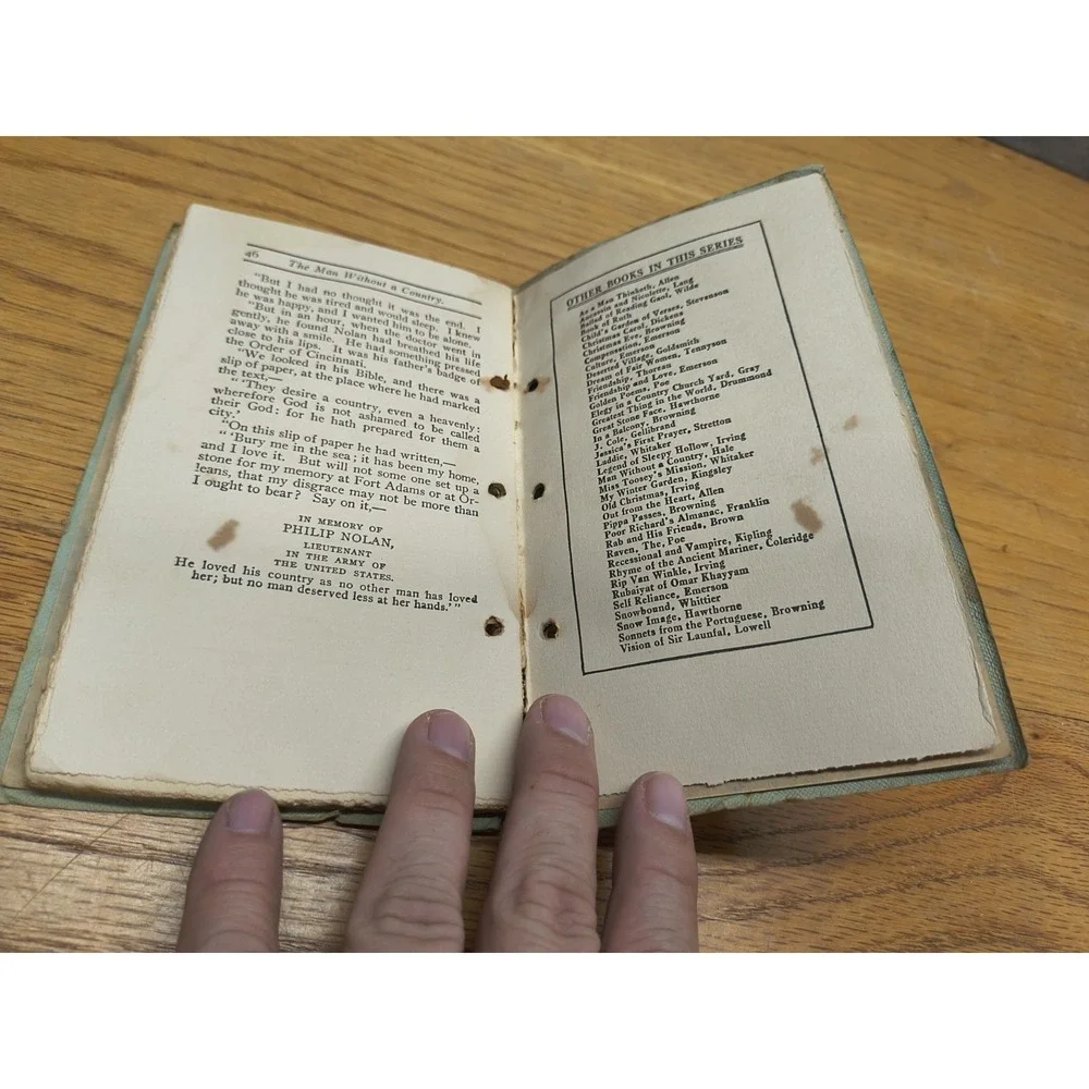 A‎ Man Without Country Hale Laid Paper Barse & Hopkins Coplay Series Early Bound